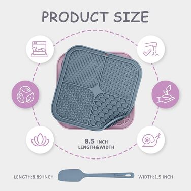 Килимок для собак з присосками, 2 шт. - антистрес, для повільного облизування, навчання, 21.6 x 21.6 см