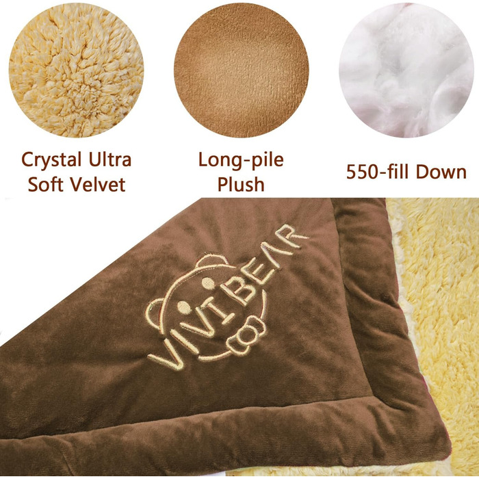 Килимок для собак, лежанка Comfy, великі породи, миється, плюш, стильний, лежанка для домашніх тварин, собача ковдра, двосторонній килимок (110x70cm) -2 (50x70cm, Коричневий-1)