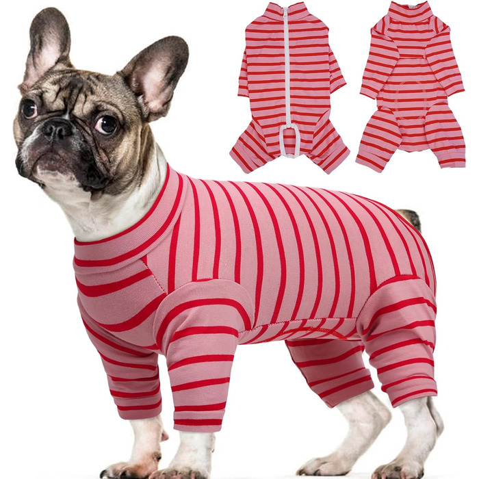 Піжама для собак після операції Kuoser, боді для собак після кастрації, піжама для маленьких та середніх собак (зелений, рожевий)