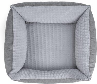 TrendPet VitaBed Style - ортопедичне ліжко для собак, штучна шкіра, плюшеве всередині (80x70 см, сірий)