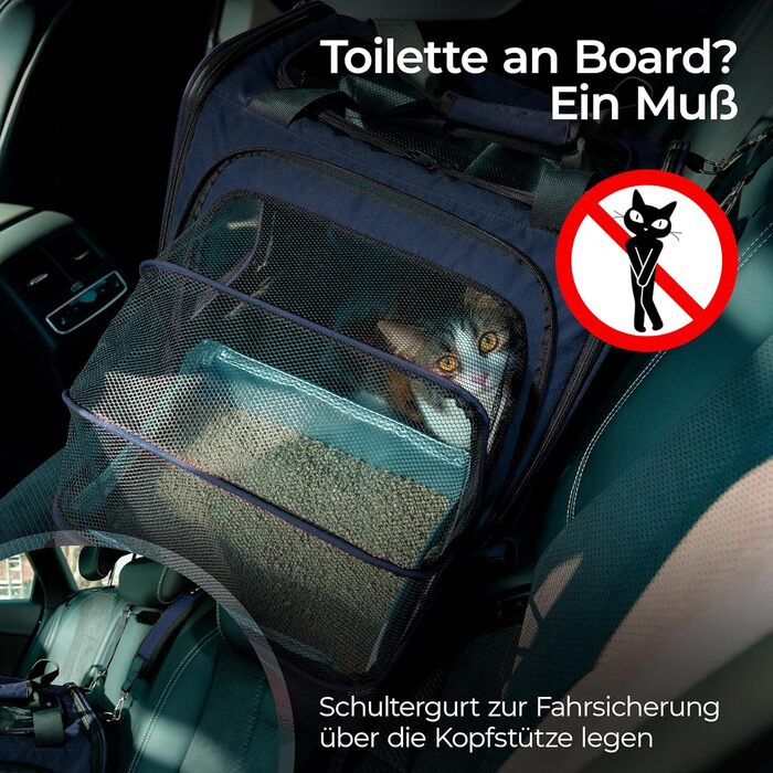 Транспортна переноска для котів You Decide Munich Cat Suite LX Marine з туалетом, складна, для великих котів