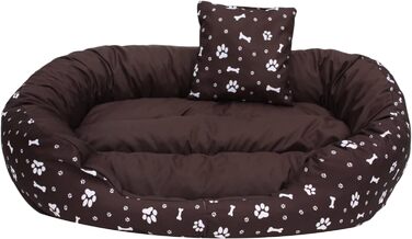 Ортопедичне ліжко для собак Luxus з м'яким бортиком, формастійке, стійке до подряпин, легке у чищенні (колір: коричневий)