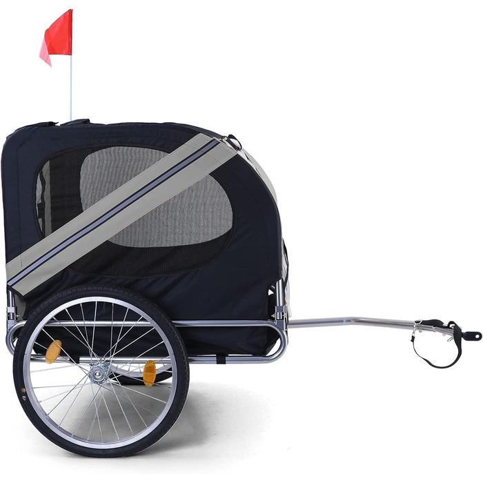 Причіп для велосипеда для собак, складний, до 40 кг, сірий/чорний