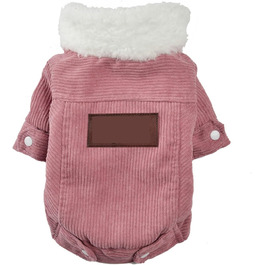 Теплий флісовий одяг для собак та котів на осінь-зиму: куртка-мантія для маленьких та середніх порід (Шнауцер, Мопс). Рожевий колір, розмір XS (старий)