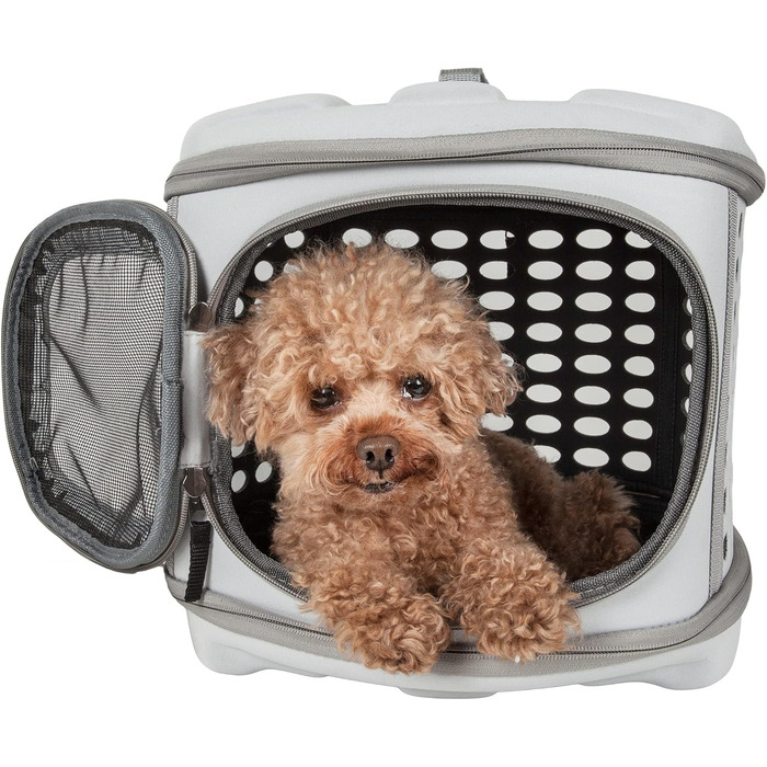 Складана переноска для домашніх тварин Pet Life з круглою жорсткою основою, міцна, з плечовими ременями, військова якість