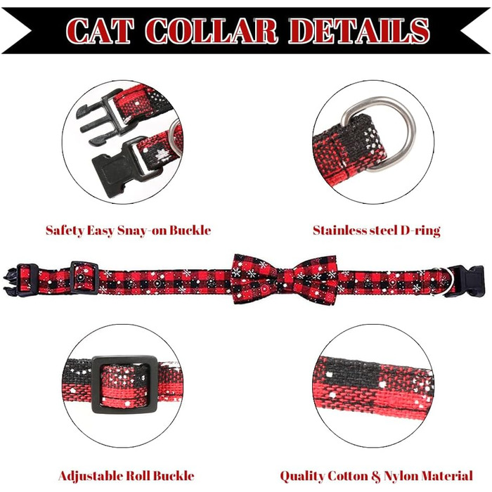 Нашийник для собак та котів на Різдво з бантиком, регульований, з кристалами, сніжинки, метелик, для маленьких собак (XS)