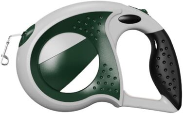 Автоматична висувна поводок для собак, підходить для малих, середніх та великих собак, неслизька ручка, поворот на 360° без перекручування, повід для прогулянок на відкритому повітрі (3 м/5 м) (801 темно-зелений, 3 м)