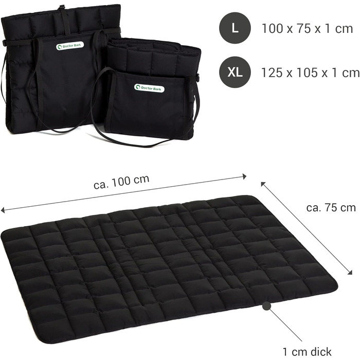 Сумка для подорожей з собакою Doctor Bark, ковдра, підходить для алергіків, 95°C, чорний, розмір L