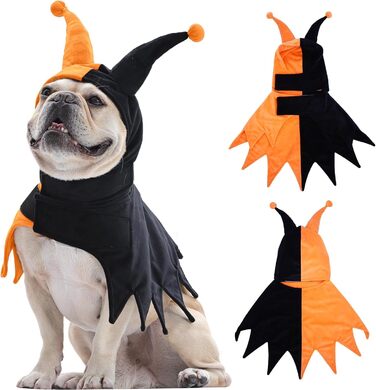 Костюм клоуна для собак Lelepet на Halloween, Cosplay, для свят, оранжевий, розмір M