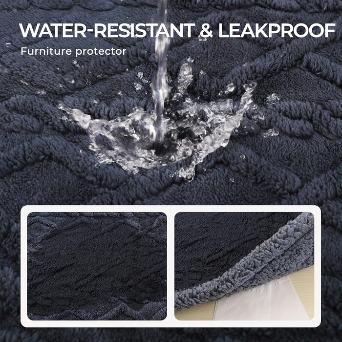 Водонепроникний коврик для собак Luciphia, миючий, для собак, котів, цуценят, м'який, флісовий, шерпа, для ліжка, дивана, канапи (102*145 см, 145*216 см) сірий (сітка) XL