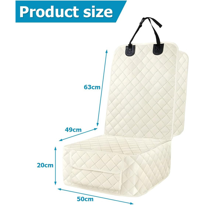 Чохол на автокрісло для тварин JNNJ, водонепроникний, підходить для всіх авто та SUV (бежево-білий)