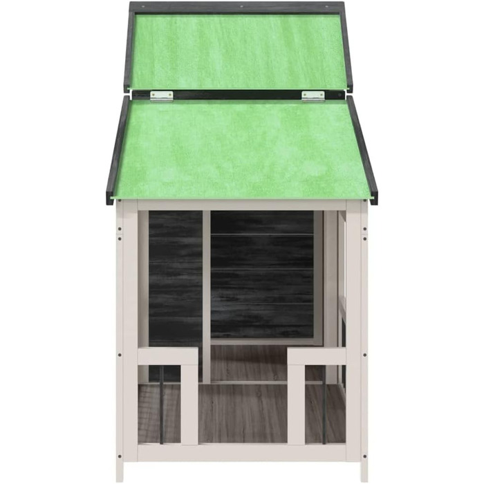 vidaXL Будка для собаки сіра 143x60,5x109 см масив сосни
