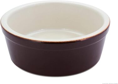 Велика важка миска для собак 3,8 л з кераміки 28x11 см, кормушка, коричнево-кремова