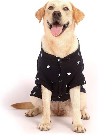 Теплий зимовий пуловер з зірковим малюнком для собак середніх та великих порід, SMALLLEE_LUCKY_STORE, блакитний (3XL)