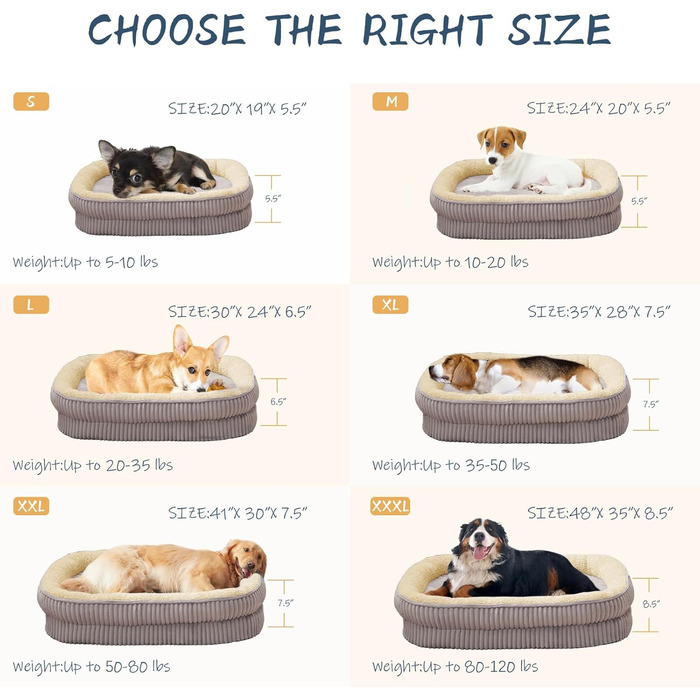 Ортопедичне собаче ліжко для середніх порід, м'яке диван-ліжко для собак, овальне, з підголовником, знімний чохол, 76x61x16 см, сірий колір