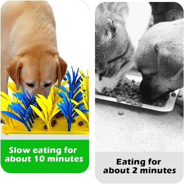 Силіконовий килимок-пазл для котів та собак VirgoCCY, інтерактивна миска-пазл для тварин, синій та жовтий, 1 розмір