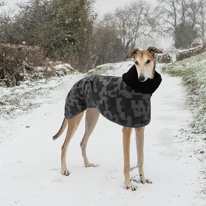 Зимовий флісовий светр для хорта Whippet, тепла підкладка, регульовані ремінці, сірий