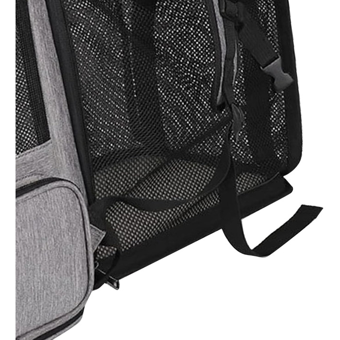 Рюкзак-переноска для котів RASTKY, складана переноска для тварин, міцна переноска для собак та малих тварин до 8 кг, ідеально підходить для відвідування ветеринара, прогулянок у парку, сірий (чорний) (сірий)