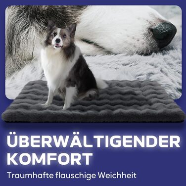 М'яке ліжко для собак Mora Pets: зручна та миюча підстилка-матрац для маленьких, середніх та великих собак, 91 x 60.5 см, темно-сірий
