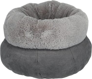 Крісло-лежанка для собак TRIXIE Elsie, 45 см, сірий/світло-сірий, з м'яким плюшем, для маленьких собак, з високим бортиком