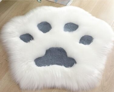 Килимок з принтом лап собаки, штучне хутро, 80x80 см - для вітальні, спальні, декору софи