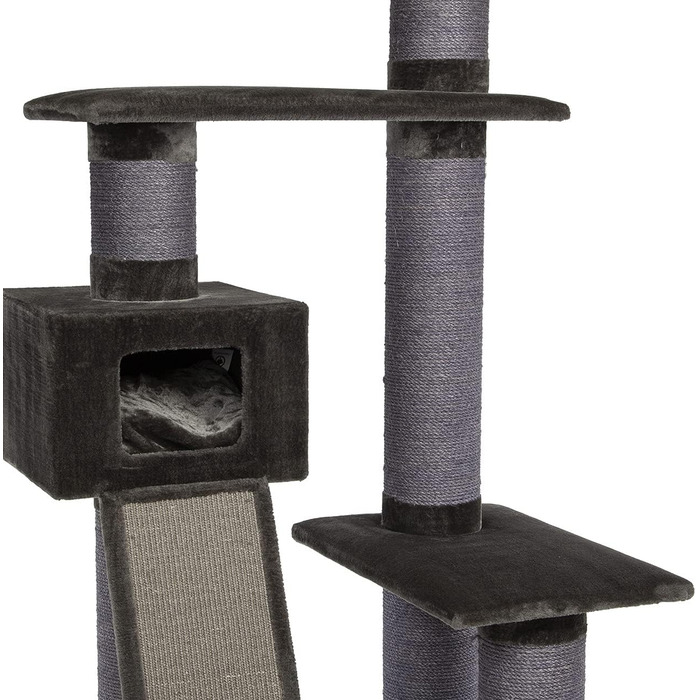 Котячий будиночок Kratzbaum Maine Coon 209 сірий XXL - міцний, великий, стабільний, з товстими сизаловими стовпами (діаметр ~20 см)