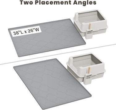 Силіконовий килимок під лоток для котів Katzenklo Matte, 86x56 см, сірий, XL (38'L x 26'W)