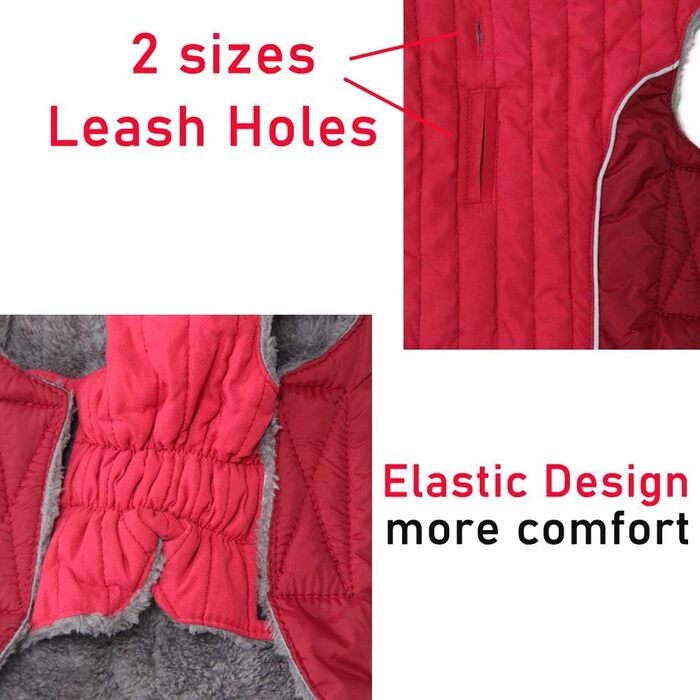 Теплий флісовий худі для собак середнього розміру, розмір L, червоний (1 шт.)