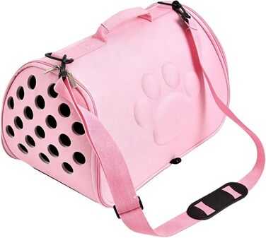 М'яка переноска для тварин | Сумка-переноска на плечі для цуценят | для подорожей, активного відпочинку, літаків, походів, міста та ветеринара (Рожева, M)