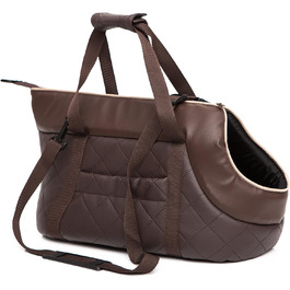 Сумка-переноска для собак та котів з екошкіри, до 2,5 кг, коричнева