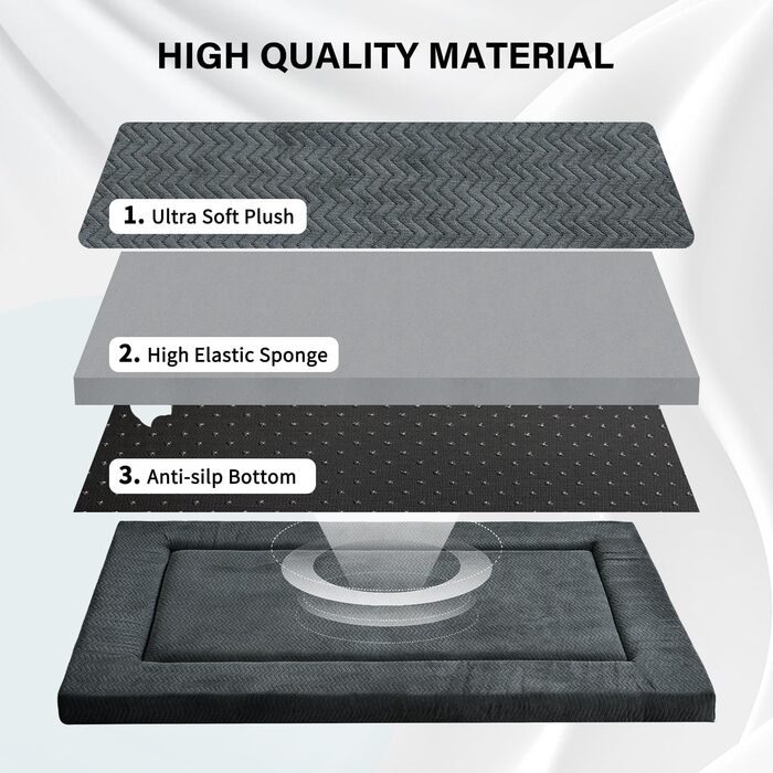 Підстилка для собак WESTERN HOME - м'яка, зручна, неслизька, для великих, середніх та маленьких собак, 107 x 69 x 4 см