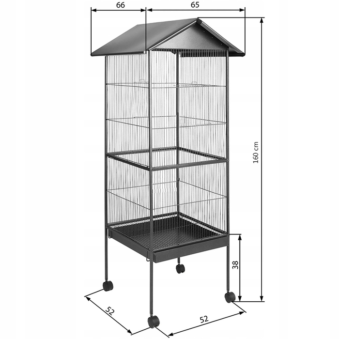 Клітка Wideshop 52 x 52 x 157 см, чорна