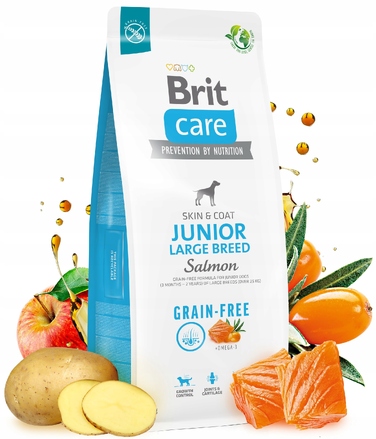 Сухий корм Brit Care Grain-free Junior для цуценят великих порід із лососем, 12 кг