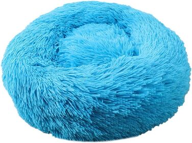 Кругла лежанка для собак Chickwin з м'якого плюшу, ковдру для собак, лежанка для котів Donut, 70см, блакитна