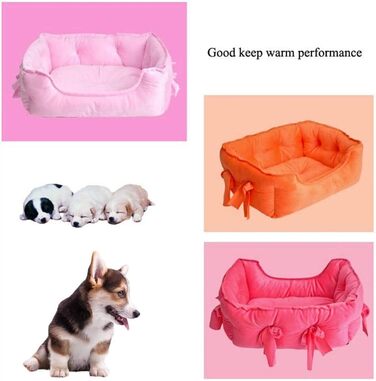 Ліжко для собак та котів Prinzessin, м'яке флісове будиночок, тепле зимове ліжко для цуценят, рожевий колір, розмір L