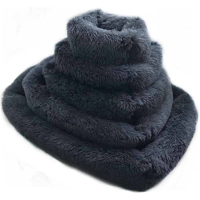 Крісло-ліжко для собак велике, м'яке, з плюшу, тепле, зручне, для малих, середніх та великих собак (L, 80 x 70 x 18 см, блакитний)