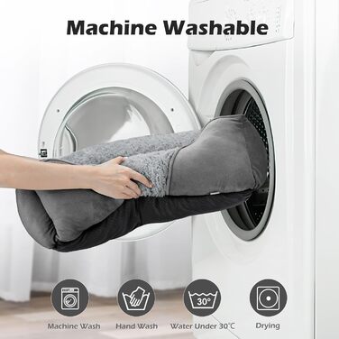 Ортопедичне собаче ліжко INVENHO, прямокутне, миюче, м'яке, з антиковзною основою, XL (35'x 25'x 9'), сірий