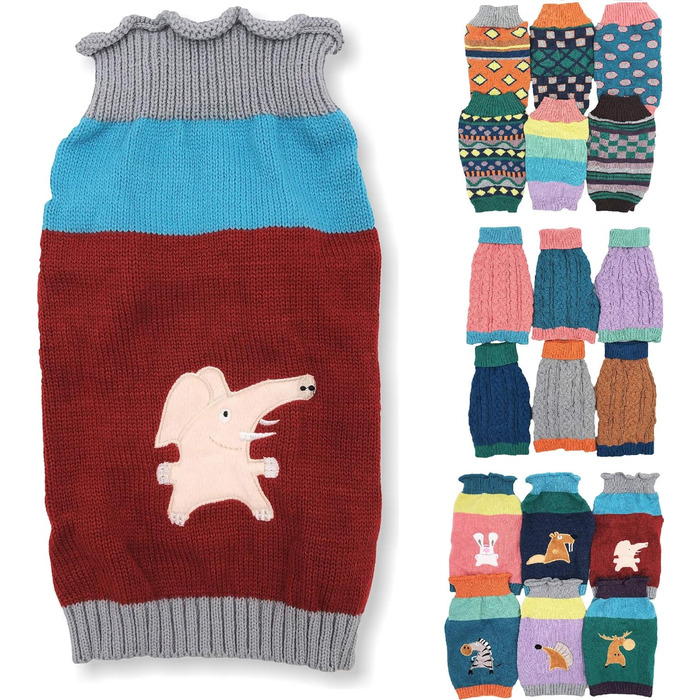 Теплий в'язаний пуловер для собак на зиму, розміри XXS, S, теплий та м'який, для маленьких та великих тварин