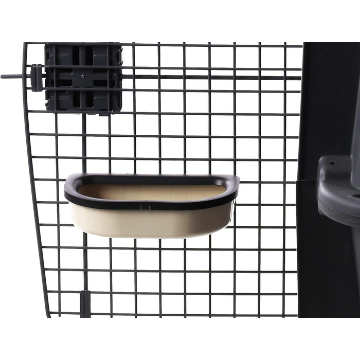 Клітка-переноска для собак Flamingo Lanta – Темно-сірий | Розмір L (56 × 80 × 59,5 см) | Безпечна, практична та комфортна для вашого собаки! L - 56x80x59,5см