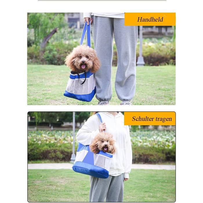 Сумка-переноска для собак та котів XINCHI, блакитна, дихаюча сітка, для прогулянок та активностей на відкритому повітрі