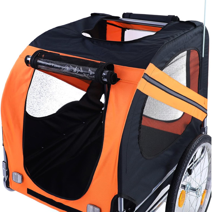 Причіп для велосипеда для собак, складний, до 40 кг, помаранчево-чорний