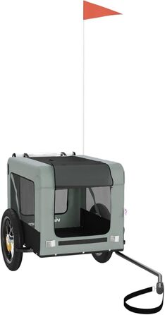 Причіп для велосипеда ZEYUAN для собак сірий та чорний, оксфордська тканина та залізо