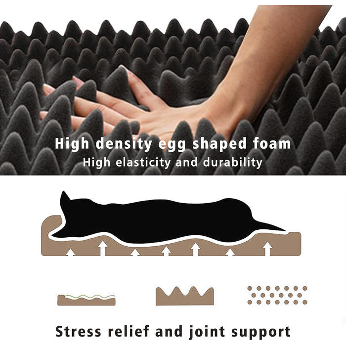 Ортопедичне ліжко для собак XL, 111x86x25 см, Memory Foam, водовідштовхувальне, сірого кольору