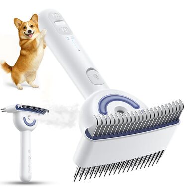 Щітка для вичісування підшерстка собак та котів FEELNEEDY, 4 в 1, для довгошерстих порід, 23+35 зубців, двосторонній спрей, 2 щітки з кожної сторони