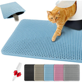 Килимок для котячого туалету Blissstorm Matte 60x90cm з EVA, водонепроникний, антиковзкий, нейтралізує запахи, легко миється, для всіх котів, хакі (також доступний розмір 30x45см)