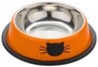 Набір мисок для котів PawPourri з нержавіючої сталі, протиковзкі, 2 шт (230 мл, сірий, червоний, помаранчевий, чорний)