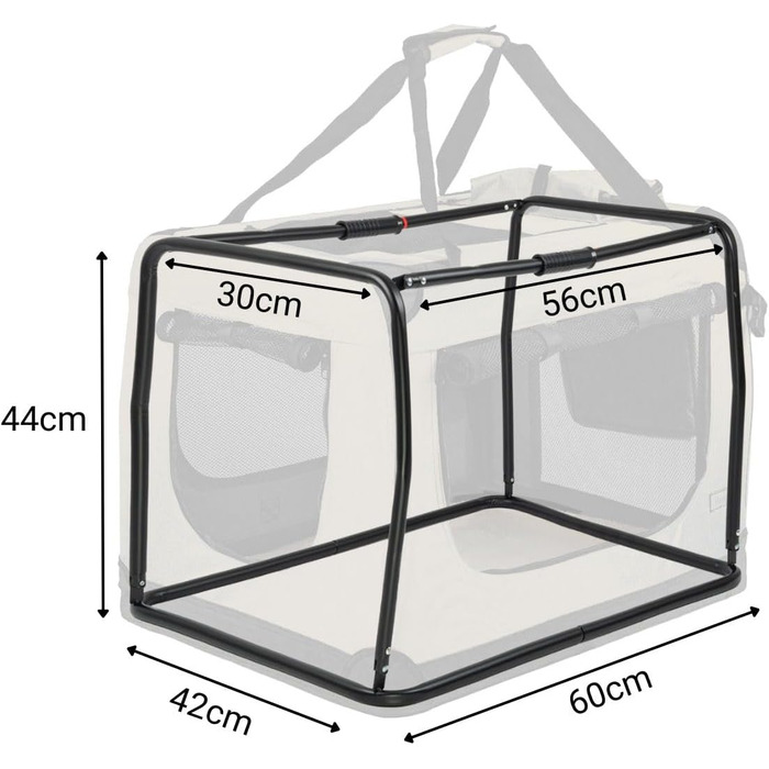 Транспортна переноска для собак та котів Lionto, складна, 60x42x44 см, з ручками та ковдрою, до 12 кг, бежева