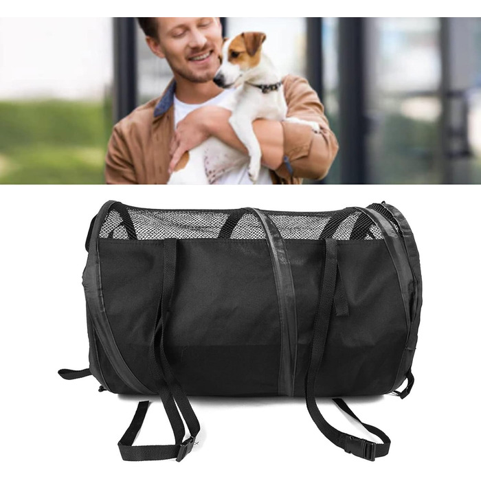 Транспортна переноска для собак Cuque, Oxford, бісостійка, водонепроникна, складна, з сіткою для вентиляції, легка, для автокрісла (64 x 32,5 x 25 см)