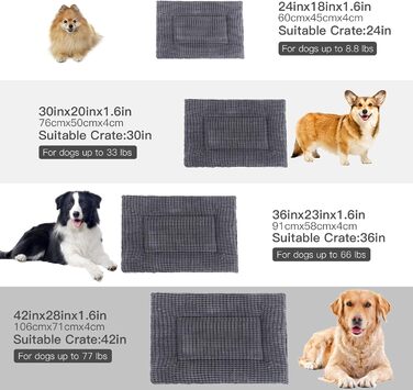 Ортопедичний лежак для собак BVAGSS, миючий, м'який, теплий, для собак маленьких, середніх та великих порід, 76x50x4 см, сірий