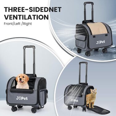 Транспортувальна сумка для домашніх тварин на колесах, рюкзак для собак та котів, сумка-переноска, оливковий колір